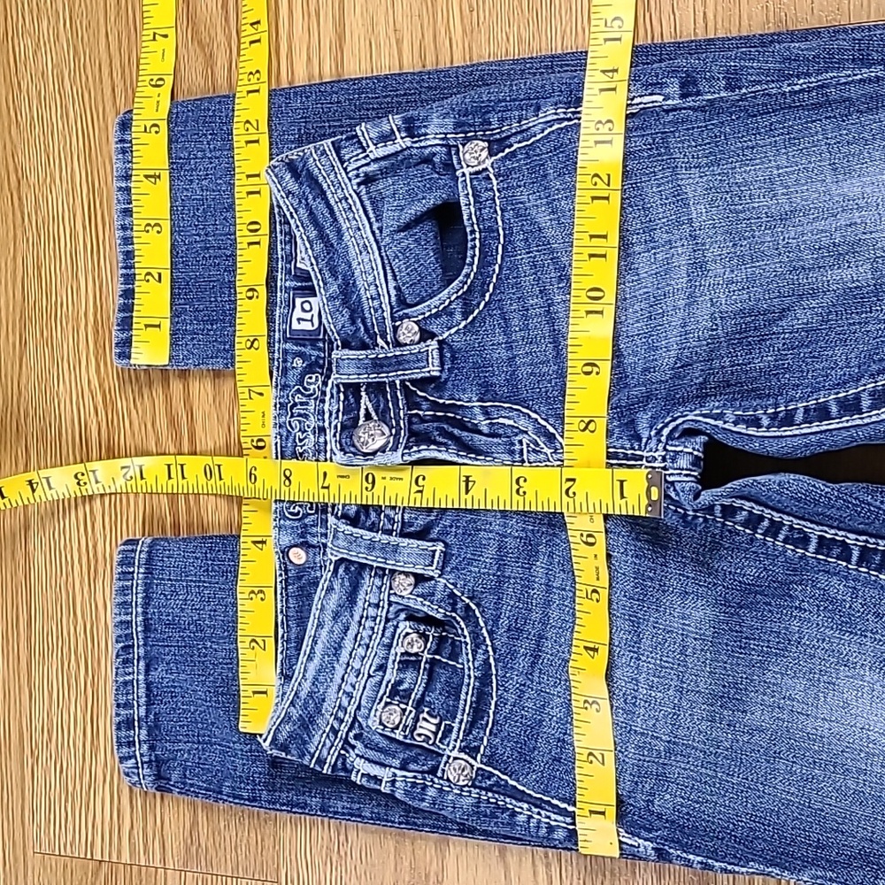 MISS ME VITAGE 10x26 GIRLS JK7066S2 SKINNY, MEDIUM FADED WASH DENIM BLUE JEANS - Picture 4 of 8